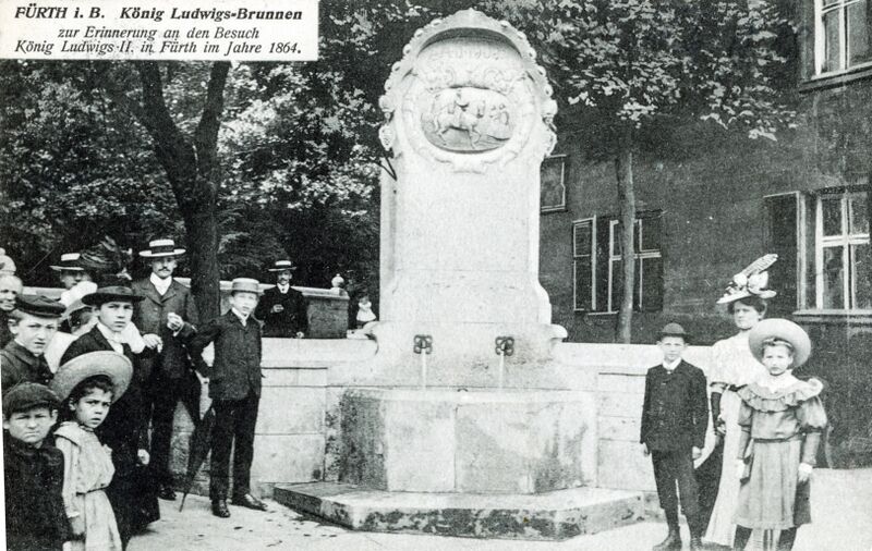 Datei:AK König-Ludwig-II-Brunnen gel 12 Sept 1908.jpg