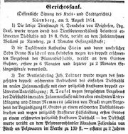 Diebstahl bei Felsenstein, Fürther Tagblatt 8.8. 1854.jpg