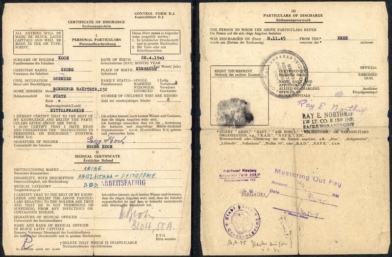 Datei:Georg Koch Entlassungsschein Nov 1945.jpg