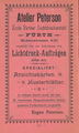 Atelier Peterson, ehemals Rosenstr. 8, Werbeanzeige von 1898