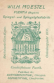 Besuchs-Anzeige Wilhelm Moestel, gel. 1909