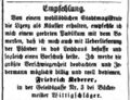 Friedrich Keberer bei Wittigschläger, Fürther Tagblatt 25. September 1860