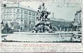 Postkarte vom Centaurenbrunnen (ehem. Kunstbrunnen), gelaufen im Oktober 1898 nach Weimar