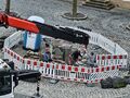 Vorbereitung Reparatur Brunnen Löwenplatz März 2025