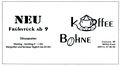 Werbung Gaststätte <a class="mw-selflink selflink">Kaffeebohne</a> 1995