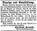 Wirtschaft in der damaligen Mohrenstraße Nr. 161, September 1853