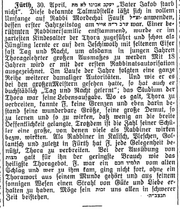 Nachruf m. Faust, Der Israelit 4. Mai 1933.png