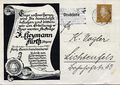 Alte Besuchsanzeige der Firma Gummibandweberei Jonas Heymann, gel. 1929