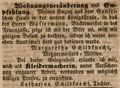 Zeitungsanzeige von Margaretha und Katharina Schildknecht, November 1849