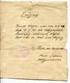 Handgeschriebenes  Zeugnis der Metzgerei Hans Sellerer in der Hirschenstraße 15, 1947
