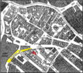 Gänsberg-Plan Schlehenstraße 1 ½ rot markiert; Gaststätte Dockelesgarten