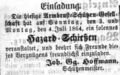 Schützenmeister der Armbrust-Schützen-Gesellschaft, Johann Georg Hoffmann, Juli 1864