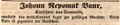 Werbeannonce des Kürschners <!--LINK'" 0:0-->, Oktober 1839