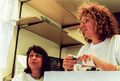 Karin Miederer und Dagmar Orwen beim Fürth Festival am Waagplatz, 1988 <span class="smw-highlighter" data-type="8" data-state="inline" data-title="Hinweis" title="Urheber: Kamran SalimiLizenz: CC BY-SA 4.0"><span class="smwtticon note"></span><span class="smwttcontent">Urheber: <!--LINK'" 0:66--><br><br>Lizenz: CC BY-SA 4.0</span></span>