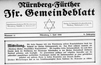 Nürnberg-Fürther Isr.Gemeindeblatt Zusammenschluss 1. Juli 1926.png