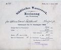 Wasserwerksrechnung Januar 1907