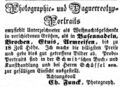 Zeitungsannonce des Daguerreotypisten <!--LINK'" 0:15-->, Dezember 1852