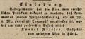 Werbeannonce der Gaststätte "<!--LINK'" 0:5-->", Dezember 1836