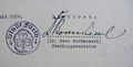 Unterschrift von OB <a class="mw-selflink selflink">Hans Bornkessel</a> und Dienstsiegel vom 29.7.1954