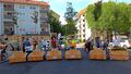 Eintreffen der „Wanderbäume“-Aktion in der Zeppelinstraße (Juni 2022)