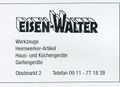 Werbung der Fa. Eisen-Walter im "Altstadt Bläddla" Nr. 33 vom Dez. 1998