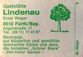 Zündholzschachtel-Etikett der ehemaligen Gaststätte "<!--LINK'" 0:73-->". Wirtsleute Ernst und Marie Weger von 1967 - 1985.