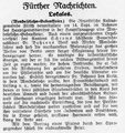 Mendelsohn-Gedenkfeier, Nürnberg-Fürther Israelitisches Gemeindeblatt  1. Oktober 1929