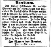 Schulpflichtige Mädchen, Fürther Tagblatt 03.06.1863.jpg
