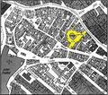 Gänsberg-Plan; Schulhof gelb markiert