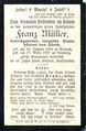 Sterbekarte Franz Müller, 1907, ehem. Stadtpfarrer