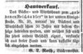 Anzeige Hausverkauf, Fürther Tagblatt 12.11. 1856