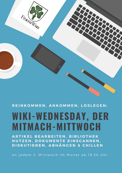 Datei:2022-09-22 Plakat FürthWiki (Mitmach-Mittwoch).jpg