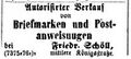 Briefmarken u. Postanweisungen bei Schöll, Fürther Abendzeitung, 9.12.1871