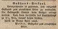 Verkaufsanzeige für das Wirtshaus <a class="mw-selflink selflink">zum preußischen Adler</a>, April 1842