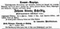 Traueranzeige für Johann Lorenz Scheidig, Januar 1863