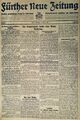 Titelseite: Fürther Neue Zeitung - letzte Ausgabe, April 1920