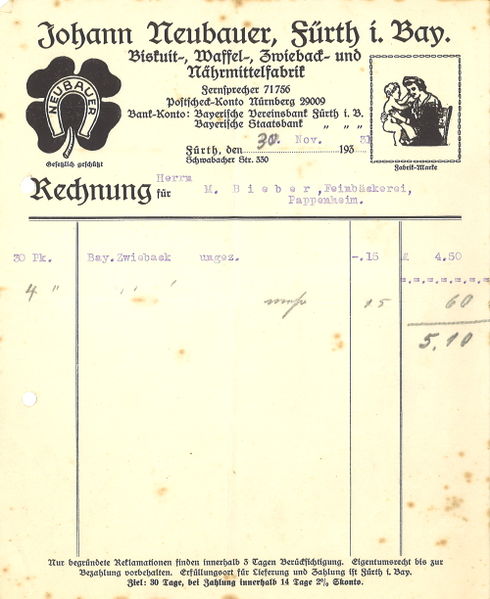 Datei:Rechnung Waffelfabrik Johann Neubauer.jpg