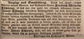 Zeitungsannonce der Witwe des Brillenfabrikanten <!--LINK'" 0:14-->, November 1841