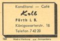Zündholzschachtel-Etikett des ehemaligen Café Kolb, um 1965