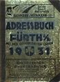 Titelseite: Adressbuch der Stadt Fürth 1931