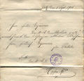 Schreiben aus dem Jahr 1905 von der Schülerverbindung Absolvia