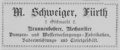Werbeanzeige von Michael Schweiger, 1889