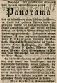 Zeitungsanzeige des Panorama-Besitzers <a class="mw-selflink selflink">Max Senkeisen</a>, Dezember 1847