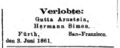 Verlobung Gutta Arnstein, <!--LINK'" 0:3--> 4.6.1861