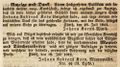 Zeitungsinserat des Maurermeisters , Juli 1842
