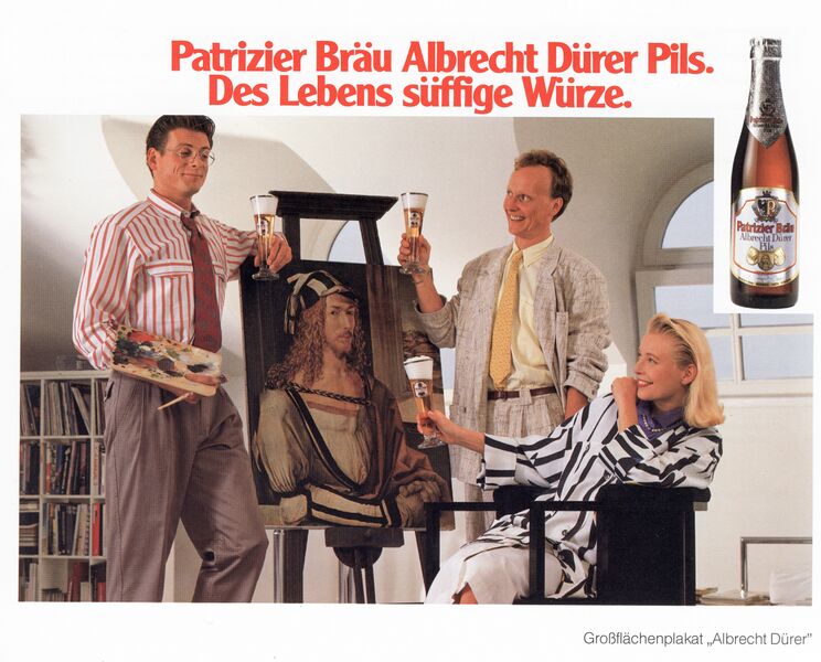 Datei:Werbung Patrizier Albrecht Dürer Pils 1985.jpg