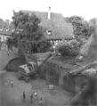 Abbruch der alten Pfarrscheune, die früher das <i>Feuerspritzenhaus</i> war, Aufnahme 1961
