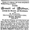 3. Kurs "Grammatik und Stilübungen", Fürther Tagblatt 23.12.1852