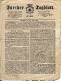 Titelseite Fürther Tagblatt vom 27. Juni 1855, Seite 1 von 4.