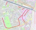 OpenStreetMap-Karte mit markierten Industriegleisanschlüssen in der Südstadt <span class="smw-highlighter" data-type="8" data-state="inline" data-title="Hinweis" title="Urheber: Gerd SperberErstellungsdatum: 2024Lizenz: cc-by-sa-3.0"><span class="smwtticon note"></span><span class="smwttcontent">Urheber: Gerd Sperber<br>Erstellungsdatum: <!--LINK'" 0:27--><br>Lizenz: cc-by-sa-3.0</span></span>